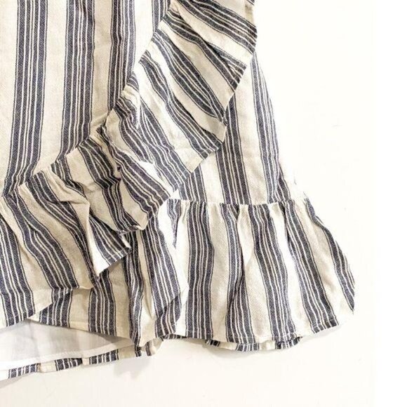 NWT Rails Ruby Striped‎ Mini Ruffle Wrap Skirt Size M, Blue, white - Picture 5 of 11
